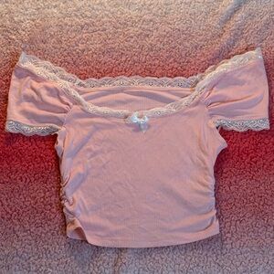 lacy pink top